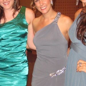 Sherri Hill Formal Dress Size 2 Gray